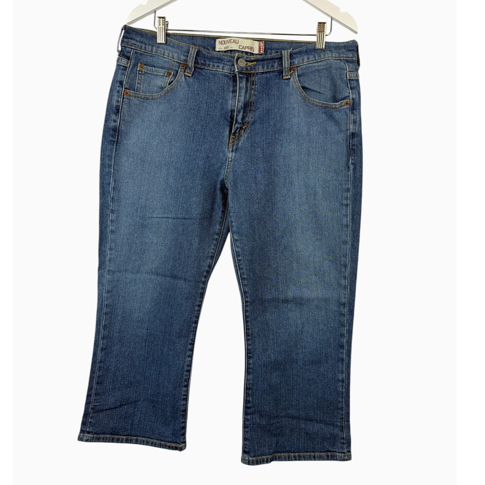 Levi's 515 Nouveau Women's Size 14 Capri Jeans Medium Wash Stretch Denim